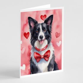 Border Collie My Valentine Greeting Cards Pack of 8 Blank Cards with Envelopes Whimsical A7 Size 5x7 Blank Note Cards