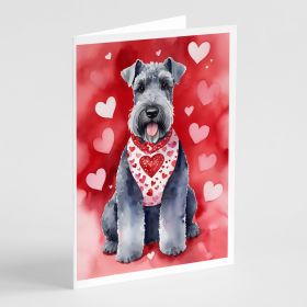 Kerry Blue Terrier My Valentine Greeting Cards Pack of 8 Blank Cards with Envelopes Whimsical A7 Size 5x7 Blank Note Cards