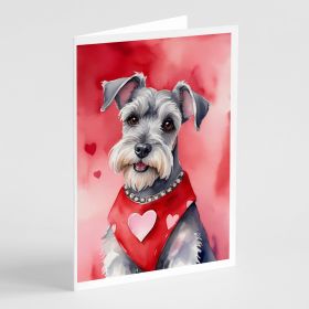 Schnauzer My Valentine Greeting Cards Pack of 8 Blank Cards with Envelopes Whimsical A7 Size 5x7 Blank Note Cards