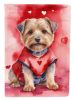 Norfolk Terrier My Valentine House Flag Large Porch Sleeve Pole Decorative Outside Yard Banner Artwork Wall Hanging, Polyester, House Size, Multicolor