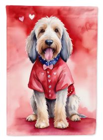 Otterhound My Valentine House Flag Large Porch Sleeve Pole Decorative Outside Yard Banner Artwork Wall Hanging, Polyester, House Size, Multicolor