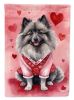 Keeshond My Valentine House Flag Large Porch Sleeve Pole Decorative Outside Yard Banner Artwork Wall Hanging, Polyester, House Size, Multicolor