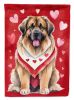 Leonberger My Valentine House Flag Large Porch Sleeve Pole Decorative Outside Yard Banner Artwork Wall Hanging, Polyester, House Size, Multicolor