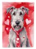 Irish Wolfhound My Valentine House Flag Large Porch Sleeve Pole Decorative Outside Yard Banner Artwork Wall Hanging, Polyester, House Size, Multicolor