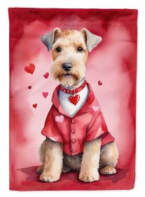 Lakeland Terrier My Valentine House Flag Large Porch Sleeve Pole Decorative Outside Yard Banner Artwork Wall Hanging, Polyester, House Size