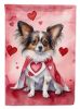 Papillon My Valentine House Flag Large Porch Sleeve Pole Decorative Outside Yard Banner Artwork Wall Hanging, Polyester, House Size, Multicolor