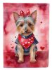 Australian Terrier My Valentine House Flag Large Porch Sleeve Pole Decorative Outside Yard Banner Artwork Wall Hanging, Polyester, House Size