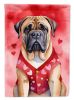 Bullmastiff My Valentine House Flag Large Porch Sleeve Pole Decorative Outside Yard Banner Artwork Wall Hanging, Polyester, House Size, Multicolor