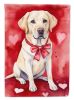 Yellow Labrador Retriever My Valentine House Flag Large Porch Sleeve Pole Decorative Outside Yard Banner Artwork Wall Hanging, Polyester, House Size