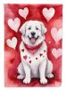 Great Pyrenees My Valentine House Flag Large Porch Sleeve Pole Decorative Outside Yard Banner Artwork Wall Hanging, Polyester, House Size, Multicolor