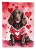 Boykin Spaniel My Valentine House Flag Large Porch Sleeve Pole Decorative Outside Yard Banner Artwork Wall Hanging, Polyester, House Size, Multicolor