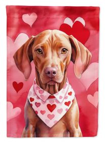 Vizsla My Valentine House Flag Large Porch Sleeve Pole Decorative Outside Yard Banner Artwork Wall Hanging, Polyester, House Size, Multicolor