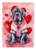 Neapolitan Mastiff My Valentine House Flag Large Porch Sleeve Pole Decorative Outside Yard Banner Artwork Wall Hanging, Polyester, House Size