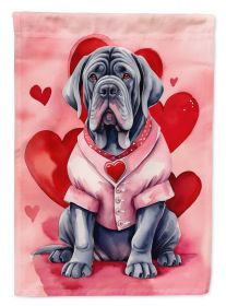 Neapolitan Mastiff My Valentine House Flag Large Porch Sleeve Pole Decorative Outside Yard Banner Artwork Wall Hanging, Polyester, House Size