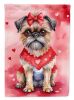 Brussels Griffon My Valentine House Flag Large Porch Sleeve Pole Decorative Outside Yard Banner Artwork Wall Hanging, Polyester, House Size