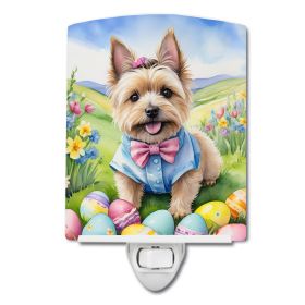 NEW Cairn Terrier Easter Egg Hunt Ceramic Night Light Compact, UL-Certified, Ideal for Bedroom, Bathroom, Nursery, Hallway, Kitchen, 6x4x3, Multicolor