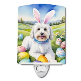 NEW Coton de Tulear Easter Egg Hunt Ceramic Night Light Compact, UL-Certified, Ideal for Bedroom, Bathroom, Nursery, Hallway, Kitchen, 6x4x3