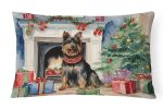 Waiting on Christmas Throw Pillow Throw Pillow for Indoor Couch Bed Outdoor Patio Washable, Australian Terrier 1232,12Hx16W