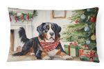 Waiting on Christmas Throw Pillow Throw Pillow for Indoor Couch Bed Outdoor Patio Washable, Bernese Mountain Dog 1260,12Hx16W