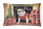 Waiting on Christmas Throw Pillow Throw Pillow for Indoor Couch Bed Outdoor Patio Washable, English Bulldog 1306,12Hx16W