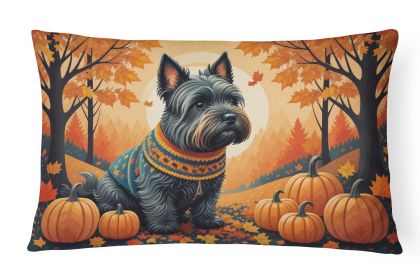 Autumn Leaves Throw Pillow Throw Pillow for Indoor Couch Bed Outdoor Patio Washable, Scottish Terrier,12Hx16W