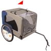 Tangkula Dog Bike Trailer, Breathable Mesh Dog Cart with 3 Entrances, Safety Flag, 8 Reflectors, Folding Pet Carrier Wagon with 20 Inch Wheels