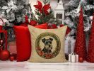 Schnauzer Christmas Flowers Throw Pillow Machine Washable, Indoor Outdoor Decorative Pillow for Couch, Bed or Patio, 18Hx18W