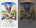 NEW Boston Terrier Easter Egg Hunt Ceramic Night Light Compact, UL-Certified, Ideal for Bedroom, Bathroom, Nursery, Hallway, Kitchen, 6x4x3