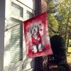 Old English Sheepdog My Valentine House Flag Large Porch Sleeve Pole Decorative Outside Yard Banner Artwork Wall Hanging, Polyester, House Size