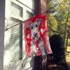 Irish Wolfhound My Valentine House Flag Large Porch Sleeve Pole Decorative Outside Yard Banner Artwork Wall Hanging, Polyester, House Size, Multicolor