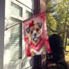 Border Terrier My Valentine House Flag Large Porch Sleeve Pole Decorative Outside Yard Banner Artwork Wall Hanging, Polyester, House Size, Multicolor