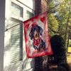 Dachshund My Valentine House Flag Large Porch Sleeve Pole Decorative Outside Yard Banner Artwork Wall Hanging, Polyester, House Size, Multicolor