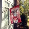 Greyhound My Valentine House Flag Large Porch Sleeve Pole Decorative Outside Yard Banner Artwork Wall Hanging, Polyester, House Size, Multicolor