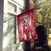 Lakeland Terrier My Valentine House Flag Large Porch Sleeve Pole Decorative Outside Yard Banner Artwork Wall Hanging, Polyester, House Size