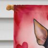 Manchester Terrier My Valentine House Flag Large Porch Sleeve Pole Decorative Outside Yard Banner Artwork Wall Hanging, Polyester, House Size