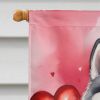 Alaskan Malamute My Valentine House Flag Large Porch Sleeve Pole Decorative Outside Yard Banner Artwork Wall Hanging, Polyester, House Size