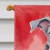 Scottish Deerhound My Valentine House Flag Large Porch Sleeve Pole Decorative Outside Yard Banner Artwork Wall Hanging, Polyester, House Size