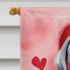 Neapolitan Mastiff My Valentine House Flag Large Porch Sleeve Pole Decorative Outside Yard Banner Artwork Wall Hanging, Polyester, House Size