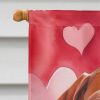 Vizsla My Valentine House Flag Large Porch Sleeve Pole Decorative Outside Yard Banner Artwork Wall Hanging, Polyester, House Size, Multicolor