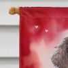 Curly-Coated Retriever My Valentine House Flag Large Porch Sleeve Pole Decorative Outside Yard Banner Artwork Wall Hanging, Polyester, House Size