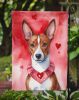 Basenji My Valentine Garden Flag Mailbox Flag Decorative Yard Flag Banner Outside Patio Artwork Yard Flower Beds, Garden Size, Multicolor