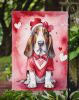 Basset Hound My Valentine Garden Flag Mailbox Flag Decorative Yard Flag Banner Outside Patio Artwork Yard Flower Beds, Garden Size, Multicolor