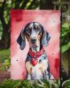 Bluetick Coonhound My Valentine Garden Flag Mailbox Flag Decorative Yard Flag Banner Outside Patio Artwork Yard Flower Beds, Garden Size, Multicolor