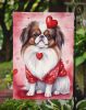 Japanese Chin My Valentine Garden Flag Mailbox Flag Decorative Yard Flag Banner Outside Patio Artwork Yard Flower Beds, Garden Size, Multicolor