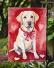 Yellow Labrador Retriever My Valentine Garden Flag Mailbox Flag Decorative Yard Flag Banner Outside Patio Artwork Yard Flower Beds, Garden Size