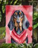 Black and Tan Coonhound My Valentine Garden Flag Mailbox Flag Decorative Yard Flag Banner Outside Patio Artwork Yard Flower Beds, Garden Size