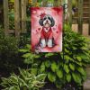 Tibetan Terrier My Valentine Garden Flag Mailbox Flag Decorative Yard Flag Banner Outside Patio Artwork Yard Flower Beds, Garden Size, Multicolor