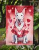 Bull Terrier My Valentine Garden Flag Mailbox Flag Decorative Yard Flag Banner Outside Patio Artwork Yard Flower Beds, Garden Size, Multicolor