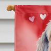 Otterhound My Valentine House Flag Large Porch Sleeve Pole Decorative Outside Yard Banner Artwork Wall Hanging, Polyester, House Size, Multicolor