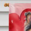 Sheltie My Valentine House Flag Large Porch Sleeve Pole Decorative Outside Yard Banner Artwork Wall Hanging, Polyester, House Size, Multicolor